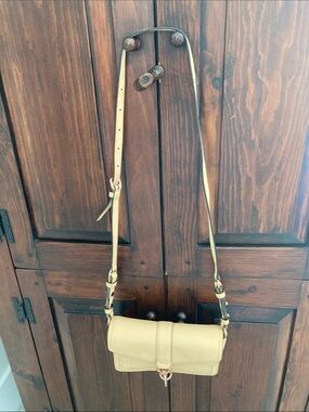 Rebecca Minkoff Cream Leather Crossbody with Gold Hardware
